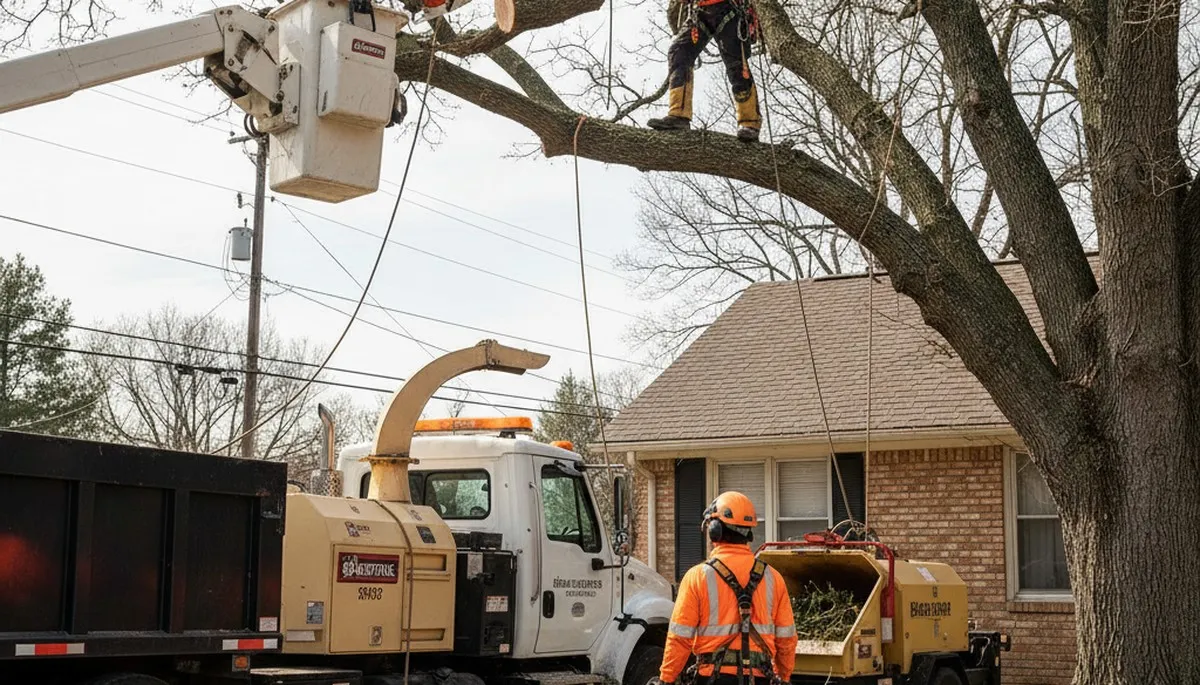 Emergency tree service crew clearing storm-damaged trees in Troy, NY