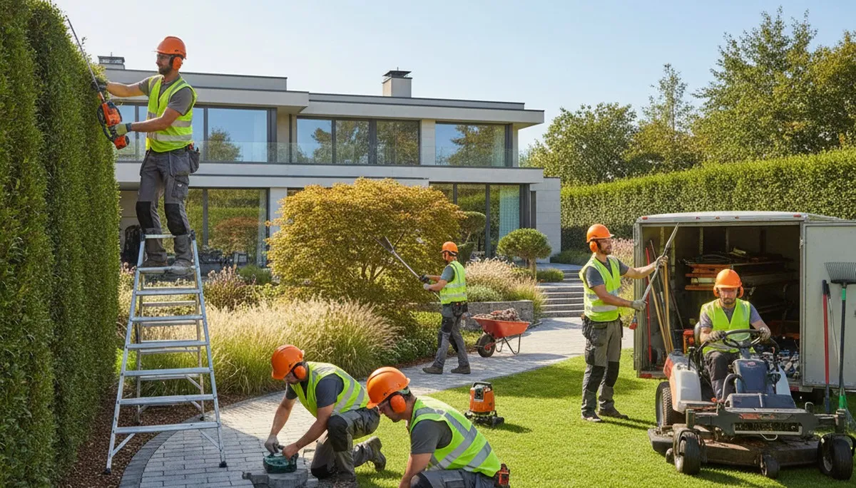 Tree service crew providing landscaping in Troy, NY for local slopes and seasonal weather