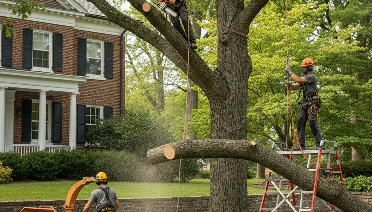 Tree service crew in Troy, NY providing professional tree removal and trimming services