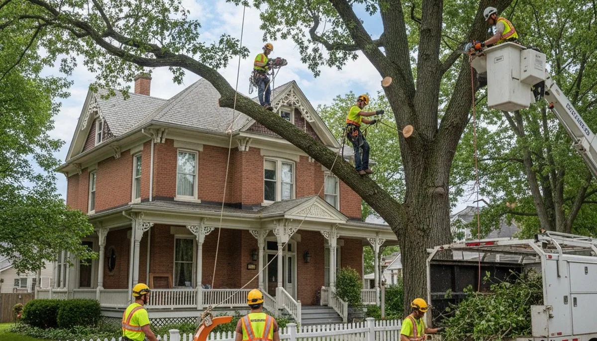 Tree service crew in Troy, NY providing tree removal and trimming for local properties