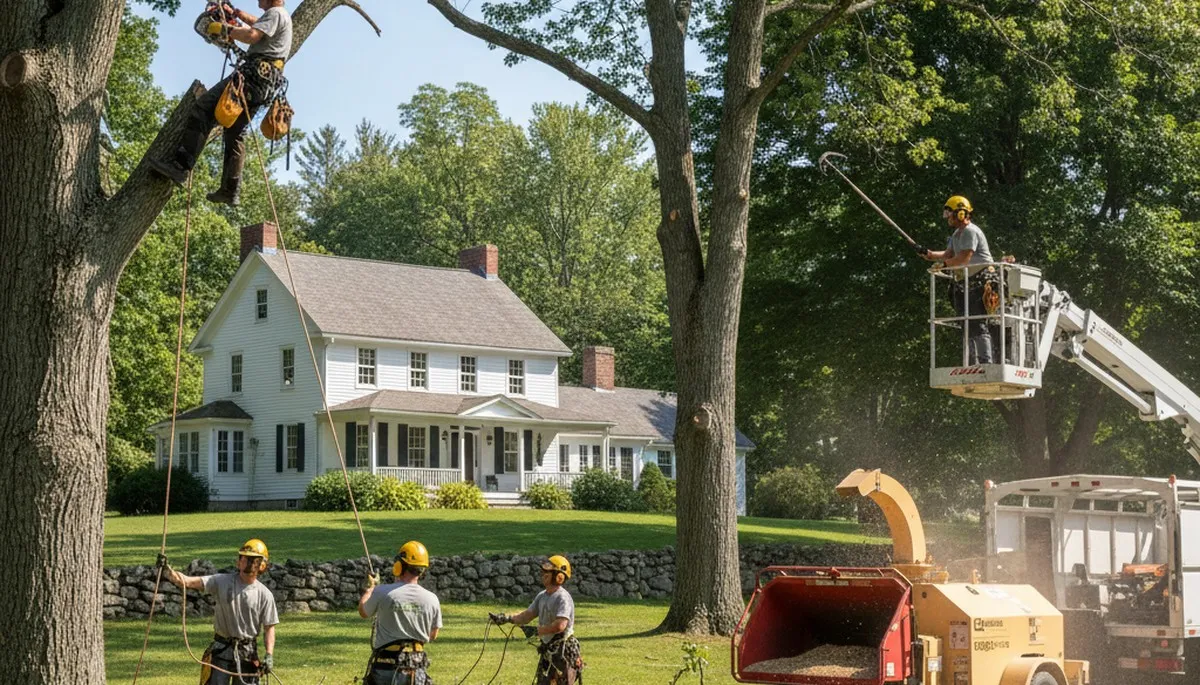 Tree service crew in Troy, NY providing professional tree removal and trimming for homes and businesses