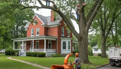 Tree service crew in Troy, NY providing professional tree removal and trimming services