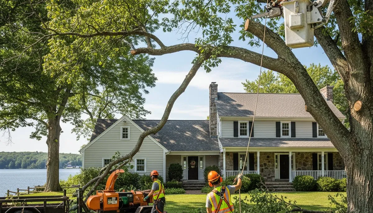 Tree service crew in Troy, NY providing professional tree trimming and removal services